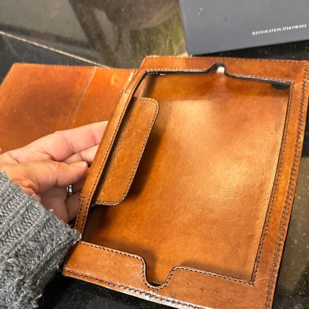 Restoration Hardware Brown Leather iPad Mini Cover